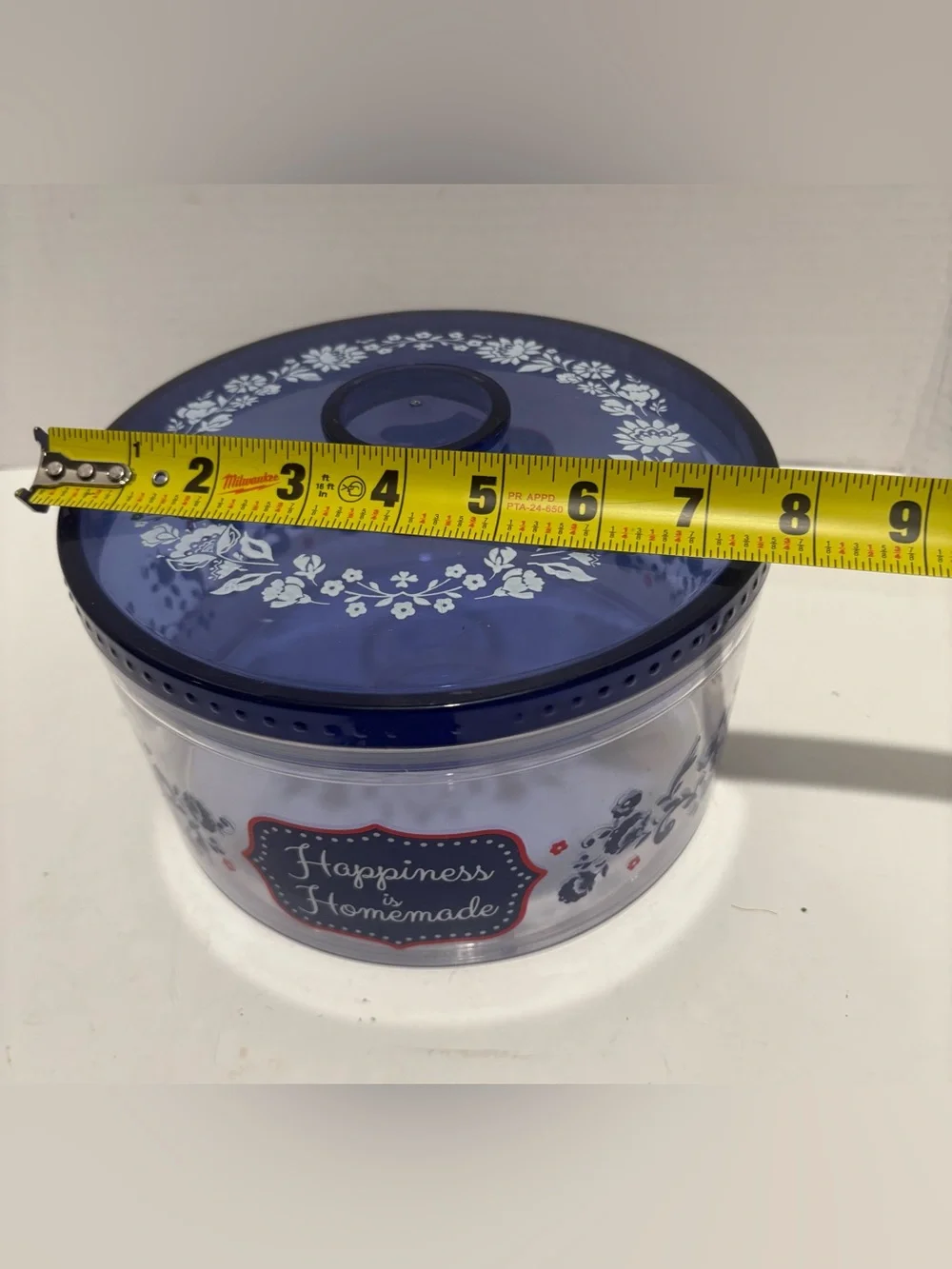 The Pioneer Woman Navy and Clear 'Happiness is Homemade' Storage Canister